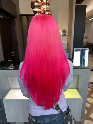 セミロング カラー 天神暖色カラー レイヤー・髪質改善のヘアスタイル
