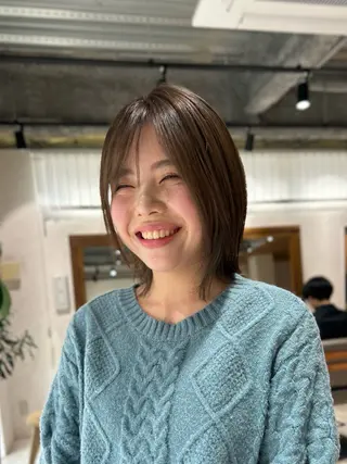 ショート カラー 髪質改善/ブリーチ なし🤎柔ベージュのヘアスタイル