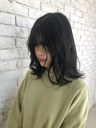 ミディアム カラー Acchon/心斎橋 💚ダブルカラーのヘアスタイル