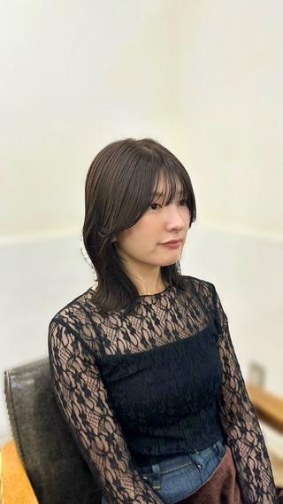 ミディアム カラー パーマ ヘアアレンジ メンズ キッズ 骨格レイヤーカット 🌿JUNのヘアスタイル