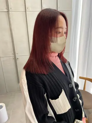 ミディアム カラー minami🪷 暖色カラーのヘアスタイル