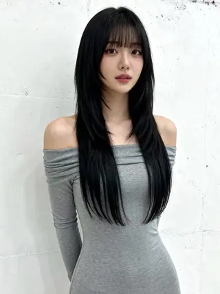 ロング カラー 韓国レイヤーカット 🫧大阪梅田レイヤーのヘアスタイル