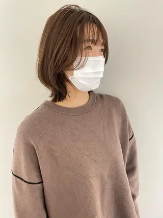 ミディアム カラー 緒方リエ 時短ショート・ボブのヘアスタイル