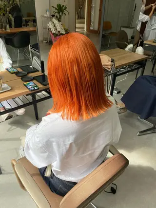 ミディアム カラー 美髪矯正 韓国レイヤーのヘアスタイル