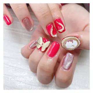 ミディアム ネイル 🐾enen style 🐾のネイルデザイン