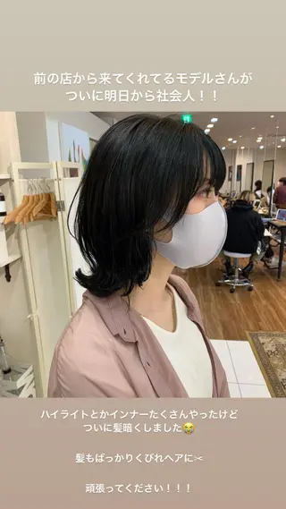 ミディアム 【韓国風くびれヘア】 joule小木曽輝のヘアスタイル