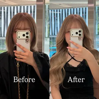 ロング カラー シールエクステ特化 ハイトーン、NANAのヘアスタイル