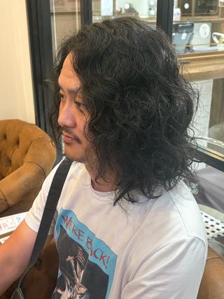 パーマ メンズ ボブ&寒色🎐ᩚ 短髪 COCOROのヘアスタイル