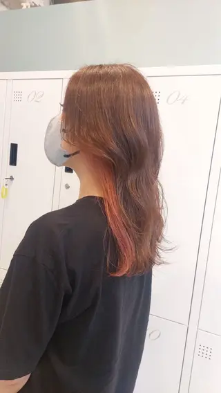 セミロング カラー Agu hair 浅原 心のヘアスタイル