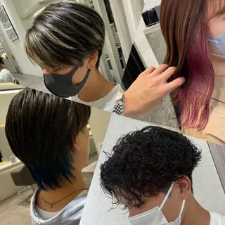 ショート カラー パーマ メンズ メンズ特化/今池駅 徒歩1分/岡本一真のヘアスタイル