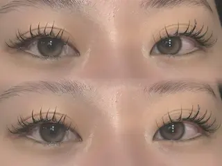 マツエク・マツパ 韓国風艶髪カラー× 束感まつ毛🎀美雨のマツエク・マツパデザイン