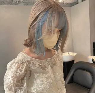 ミディアム カラー ブリーチカラー特化 梅田中崎町/あかりのヘアスタイル