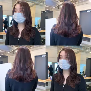 ミディアム カラー 透明感カラー✂︎ /縮毛矯正/YUKAのヘアスタイル