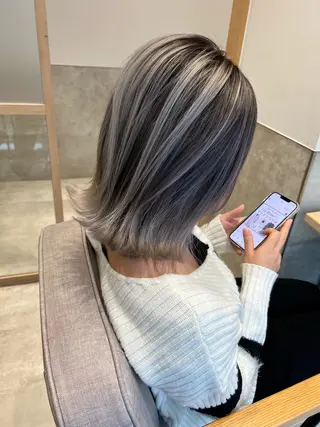 ミディアム カラー ✨ブリーチ無し 透明感HIDEのヘアスタイル