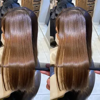 セミロング 美髪矯正透明感カラー 江川 和輝のヘアスタイル