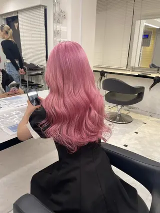 ロング カラー ピンク・ベージュ🩰 カラー🫧とらのヘアスタイル