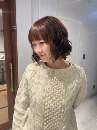 ミディアム パーマ カットモデル募集中 🪐✩ 大久保 那奈のヘアスタイル