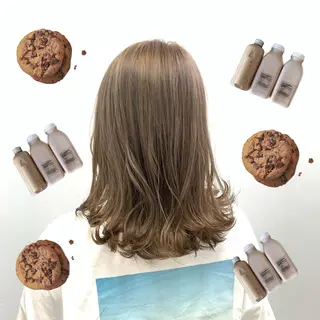 ミディアム カラー パーマ ヘアアレンジ 🩶透髪×モテ髪🩶 FRUITS🏹🩶のヘアスタイル