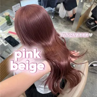 セミロング カラー 色落ちまで可愛い ヘーゼルベージュ🤎のヘアスタイル