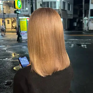 ミディアム 🎀ハイトーン/ 艶カラー/夕月🎀のヘアスタイル
