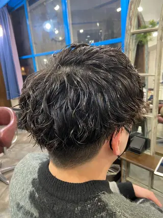 ショート パーマ メンズ カットパーマ✂️ 小坂田玲亜のヘアスタイル