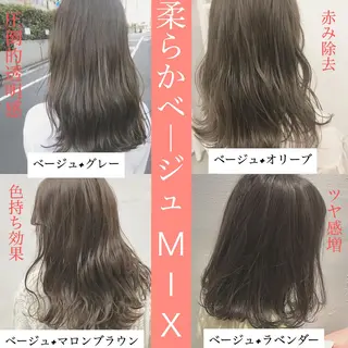 セミロング カラー ハイトーンボブ 前田 表参道　グレージュのヘアスタイル