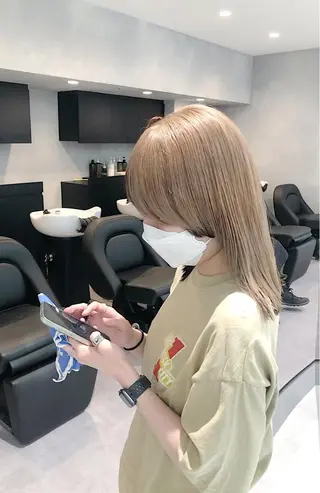 ロング カラー 髪質改善/顔まわり 石原のヘアスタイル