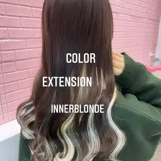 ロング カラー エクステ🩵ブリーチ 韓国ヘア🩵KAEのヘアスタイル
