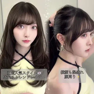 ロング カラー レイヤー/髪質改善 縮毛/ハッシュカットのヘアスタイル