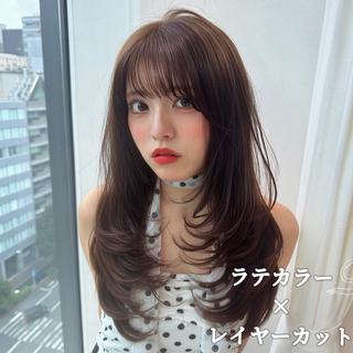 ロング 🩵HIYORI /栄/レイヤーカットのヘアスタイル