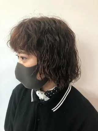 ミディアム カラー パーマ 高山🐬髪質改善 池袋で縮毛矯正のヘアスタイル