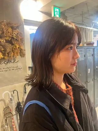 カラー くるみ🩰/ボブ レイヤー/暖色カラーのヘアスタイル
