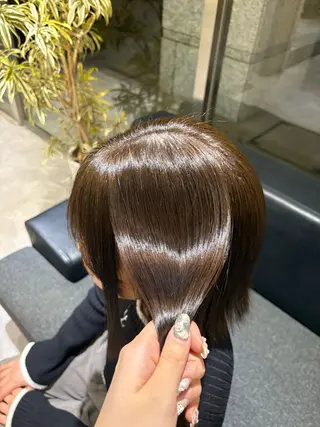 ミディアム 🌿ボブ/美髪矯正/ 透明感カラー/ルキのヘアスタイル