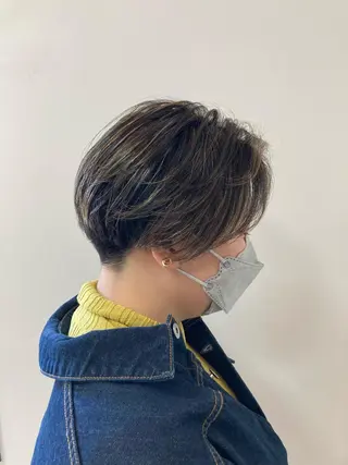 ショート 伸びても可愛いカラー 愛甲竜佑のヘアスタイル
