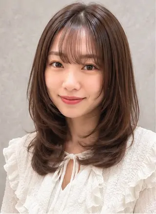 ミディアム カラー 艶髪×レイヤー 💐高山愛来のヘアスタイル