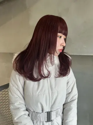 セミロング カラー ヘアアレンジ 🎀暖色カラー🎀 おかだみほのヘアスタイル
