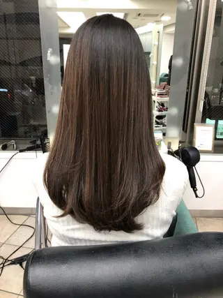 ロング 新宿/韓国レイヤー/ 顔まわり透明感カラーのヘアスタイル