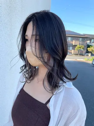 セミロング カラー 中西倖 トップスタイリストのヘアスタイル