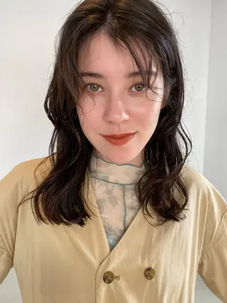 セミロング カラー パーマ CEINE OURのヘアスタイル