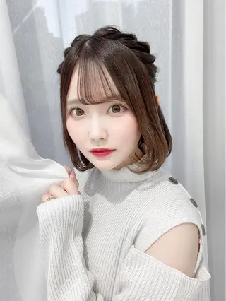 ミディアム ヘアアレンジ CARELLY Rukaのマツエク・マツパデザイン