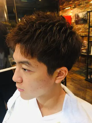 ショート カラー パーマ ヘアアレンジ メンズ men's特化　石井 貴章のヘアスタイル