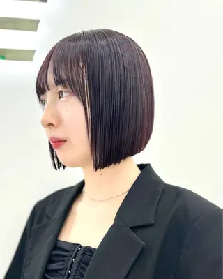 ショート カラー ヘアアレンジ 縮毛矯正🤍 盛れるボブ/ひかりのヘアスタイル