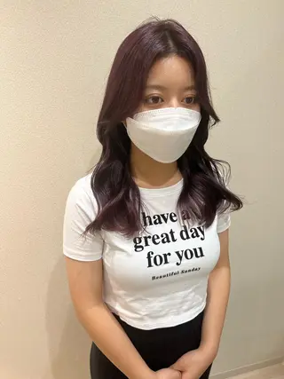 ミディアム カラー 外国人対応 佐久間のヘアスタイル