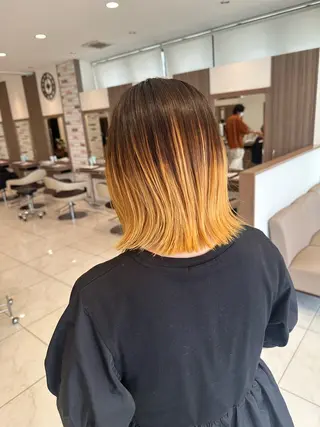 ミディアム カラー 【複雑履歴ブリーチ】 中村　玲仁のヘアスタイル