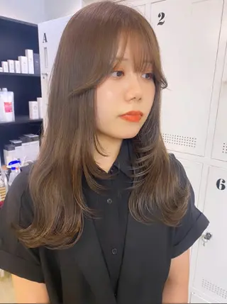 ロング 🌷ラベンダーピンク 顔まわり🌷ねいろのヘアスタイル