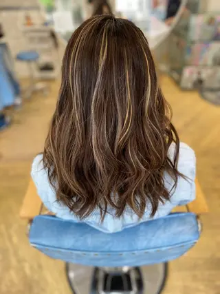セミロング カラー ヘアアレンジ 松井 敬太郎のヘアスタイル