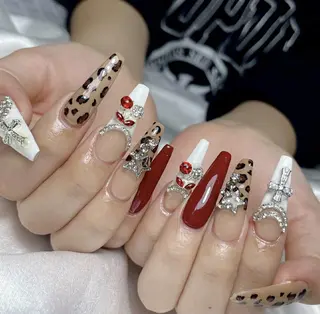 ロング 波 なみのネイルデザイン