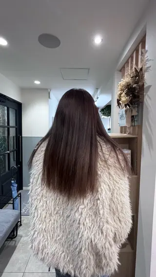 セミロング カラー haruna🌼 暖色♡透明感カラー♡のヘアスタイル