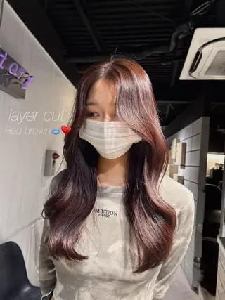 ロング MEI🎀レイヤー 🎀韓国styleのヘアスタイル