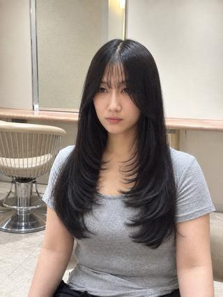 ロング カラー モテ髪🇰🇷韓国 レイヤー🦋まるおのヘアスタイル